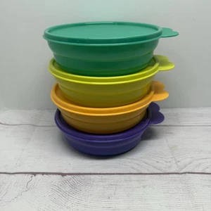 4 nuevos cuencos de cereal Tupperware Impressions con tapas br 2415 aptos para microondas - Imagen 1 de 5