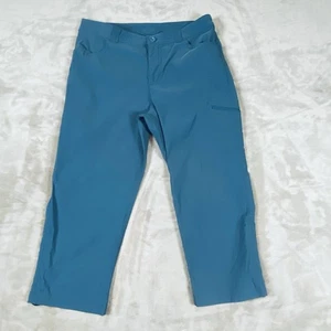 Eddie Bauer Women’s W‑Tech Capri Size 8 Blue‑Grey Stretch Hiking Nylon‑Spandex - Picture 1 of 11