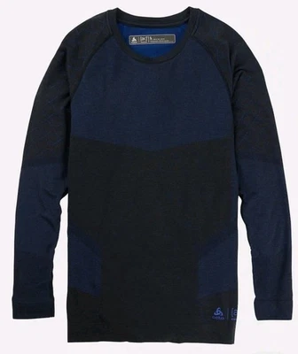 Burton [ak) Slokar Merino Crew - Talla mediana - Negro/Azul - Precio de venta sugerido por el fabricante $129 Foto 1 de 4
