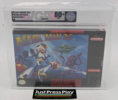 Mega Man X 1ª Impresión Nintendo SNES Nuevo/Sellado VGA Clasificado Plata Nivel 80+ Casi Nuevo Foto 1 de 4