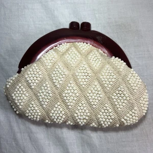 Vintage Rubella London For Salisbury Beaded Purse Bakelite Frame 17cm X 13cm - Picture 1 of 13