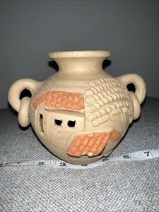 Southwestern Primitive Terracotta Clay Pottery 6 Inch Vase - Picture 1 of 6