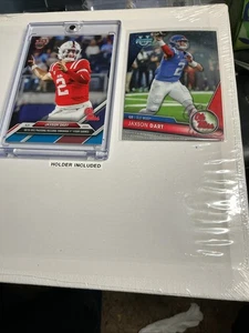 2024 Topps Now Bowman FB 16 Jaxson Dart Blue 48 /49 Ole Miss Rebels + Bonus Card - Bild 1 von 9