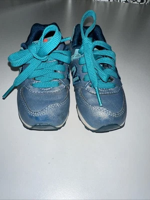 Baby/toddler Girl Teal Blue Shimmery New Balance 574 Sneakers! - Image 1 of 4