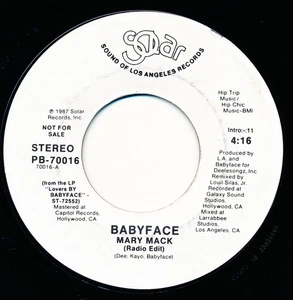 BABYFACE - MARY MACK - SOLAR PB-70016 - 45 Record VG+ - Bild 1 von 2