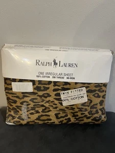 NUEVO Ralph Lauren Leopardo Aragón Estampado Neutro Irregular Doble Sábana Ajustable Algodón - Imagen 1 de 5