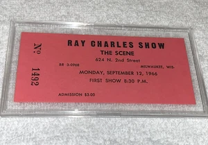 1966 THE RAY CHARLES SHOW ORIGINAL UNBENUTZTES KONZERTTICKET THE SCENE R&B Ephemera - Bild 1 von 8