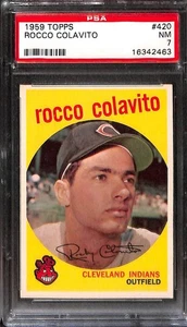1959 Topps #420 ROCCO COLAVITO PSA 7 NM 16342463 - Picture 1 of 2