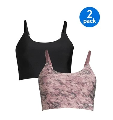 2-Pack REEBOK Women’s L Stay-Put Performance Bralettes Sports Bras Low Impact - Image 1 of 4