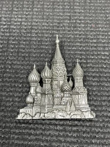 Vintage JJ Jonette St Basils Cathedral Brooch Pewter Russian Orthodox 2.75x2.5 - Picture 1 of 8
