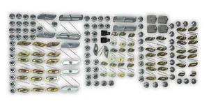 1957 Chevy 2 DR Bel Air, 210 Complete Side Stainless Molding Clip Set-NEW - Bild 1 von 1