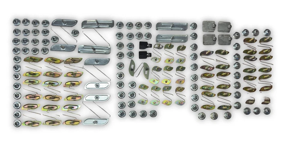 Chevy 1957 2 DR Bel Air, 210 juego completo de clips de moldura laterales de acero inoxidable-nuevo Foto 1 de 1