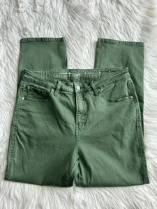 Chico's Größe 12 (2) Define Me grün gerades Bein Knöchel Denim Jeans STRETCH - Bild 1 von 7