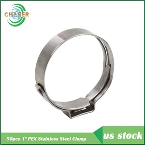 1" Stainless Steel Clamp Cinch Ring Crimp Pinch Fitting Tubing 50pack - Picture 1 of 7