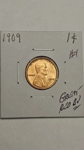 wheat penny 1909-P LINCOLN CENT GREAT RED BU 1909 LOT #1 SHARP RED UNC - Picture 1 of 5