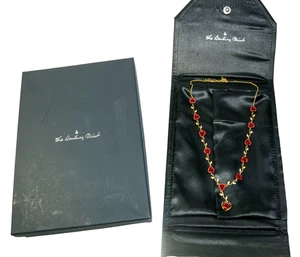 Collana Danbury come nuova dozzina di rose goccia cuore cristallo Swarovski placcato oro 24 ct - Foto 1 di 7