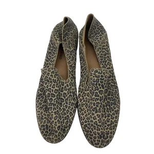 Lucky Brand Leather Leopard Print Loafer Flats Tan Size 8 Preowned - Picture 1 of 7