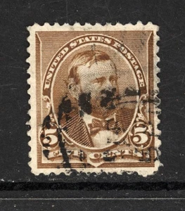 SCOTT 223 1890 5 CENT GRANT REGULAR ISSUE USED F-VF! - Picture 1 of 2