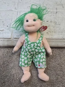 SALOPETTE TY BEANIE BAMBINI SHENANIGAN CAPELLI VERDI TRIFOGLIO 1993 DA COLLEZIONE - Foto 1 di 4