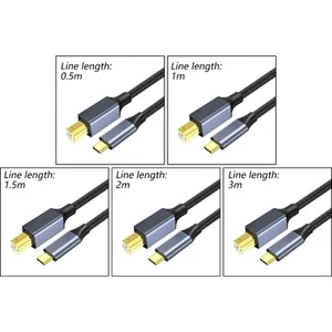 USB C Printer Cable Braided Type C Male to USB B TYPE B Male Cable Scanner Cord - Picture 1 of 13