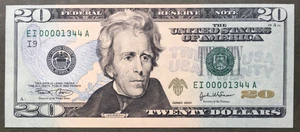 2004 $20 FRN ~ Minneapolis ~ GEM GRADE ~ LOW Serial # EI 0000 1344 A - Picture 1 of 3