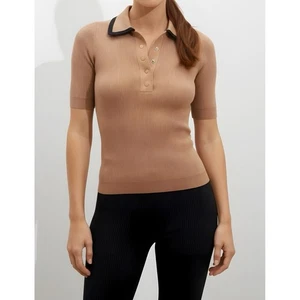 Polo a costine Austria NAKEDCASHMERE $195 nuova con etichette, nera nuda, XS - Foto 1 di 13