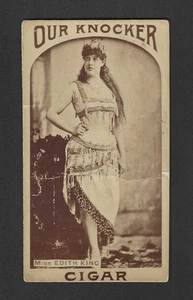 carta tabacco n665 anni 1880 - le nostre attrici di sigari Knocker serie XL - Edith King - Foto 1 di 2