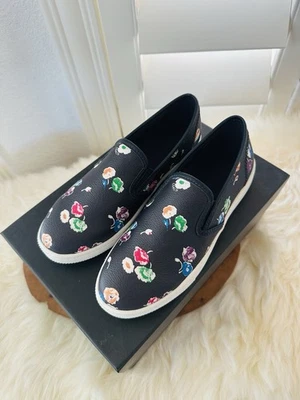 NUEVO EN CAJA COACH Parkside Flor Salvaje PVC Cuero Sin Cordones Tenis Talla 5/35 Zapatos Foto 1 de 4