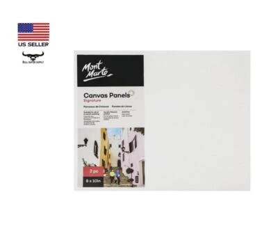 2-Piece Mont Marte Signature 8" x 10" Canvas Wrapped Panel Paint Board 0.1 Inch - Image 1 of 4