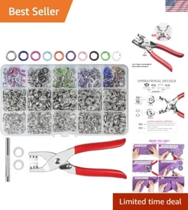 Craftsmanship Snap Button Set with Fastener Pliers - Ideal for Personal Projects - Picture 1 of 8