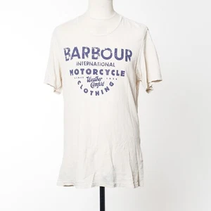 BARBOUR T-shirt White Graphic Print Size L - Picture 1 of 4