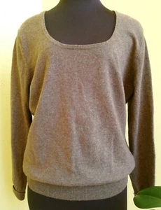 Woolovers Womens Cashmere and Merino Knitted Sweater Jumper Brown Size M - Picture 1 of 12