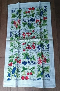 Vintage Kay Dee Leinen Geschirrtuch Lori Long Berries - Bild 1 von 5