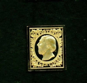 LUXEMBOURG 1852 GOLD PLATED SILVER STAMP ON STAMP INGOT STAMPS ON STAMPS S16037 - Picture 1 of 1
