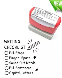 Personalized Teacher Custom Self-inking Stamp Teacher writing checklist stamp - Foto 1 di 1