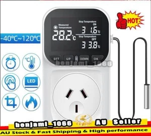 Digital Temperature Controller 2400W Thermostat Timer With Sensor 240V 10A - Picture 1 of 13
