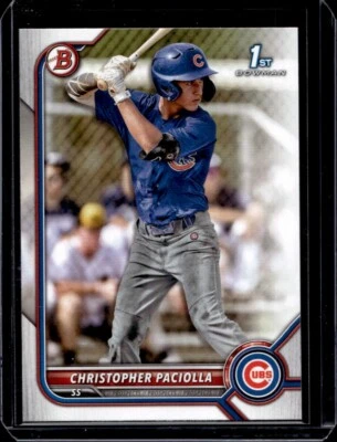 Christopher Paciolla 2022 Bowman Draft Baseball - 1st #BD-185 - Chicago Cubs - Image 1 of 2