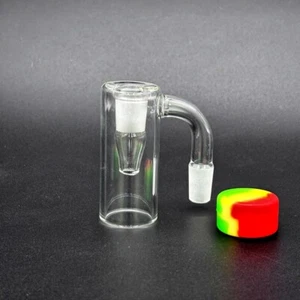 14mm 90° Glass Ash Catcher Reclaimer Bong Silicone Jar Container for Hookah - Picture 1 of 7