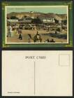 India Old Colour Postcard Camel & Street Scene JEYPORE Letter : Welcome, on Hill