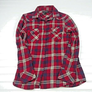 Camisa Ci Sono by Cavalini para mujer roja a cuadros franela codo mediana - Imagen 1 de 8
