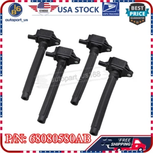For Chrysler Dodge Fiat Jeep Ram Ignition Coils Kit 4 68080580AB 68242286AA 2.4L - Picture 1 of 8