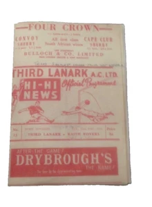 THIRD LANARK V RAITH ROVERS - SCOTTISH LEAGUE ONE - 29/12/1962 - COPY - Picture 1 of 1