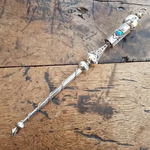 Solid Silver Turquoise Mounted Russian Imperial Torah Pointer Antique c1812 - Picture 1 of 23