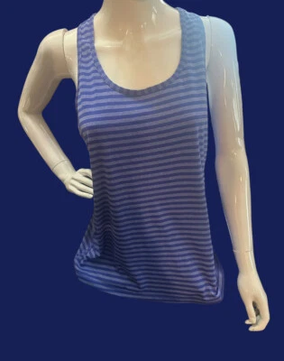 Danskin Now Womens Tank Top Size L, Periwinkle Blue Striped Racerback Active - Image 1 of 4