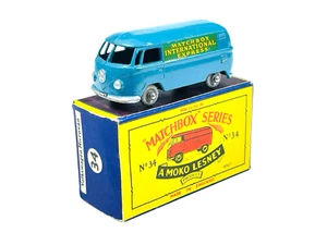 Matchbox Moko Lesney No. 34 GPW Int'l Express VW Microvan w/B4 Style Box - Picture 1 of 12