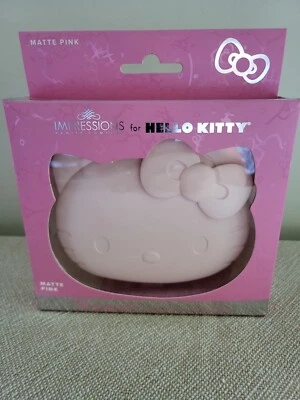 IMPRESSIONS Hello Kitty Kawaii LED Compact Mirror MATTE PINK Large NEW! - Image 1 of 3