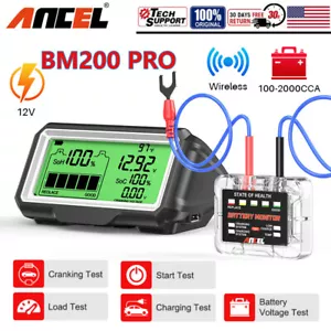 ANCEL BM200 PRO 12V Battery Tester Boat Car Battery Cranking Charging Analyzer - Foto 1 di 17