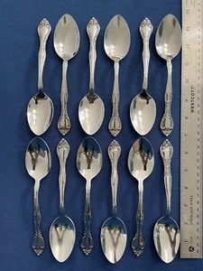 Set of 12 ~ Sears Traditions Stainless USA Silverware -SRS15- 6 3/4" Soup Spoons - Picture 1 of 12