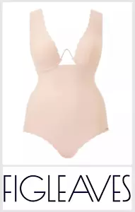 Figleaves Body Bodysuit UK 48D Luxe Underwired Control Smooth Unpadded - Blush - Picture 1 of 4