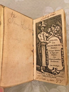 Rare Persia Feu Regni Persici Status Book by Elzevir 1633 2 Books in 1 Amsterdam - Picture 1 of 12